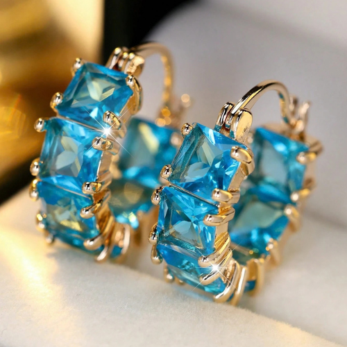 Huggie Hoops (Blue)