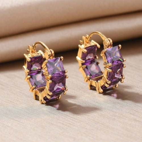 Huggie Hoops (Purple)