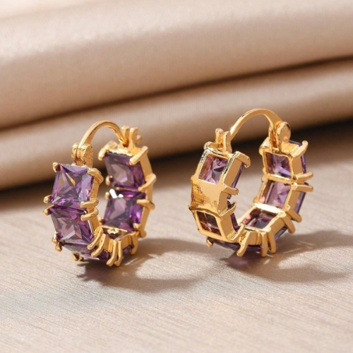 Huggie Hoops (Purple)