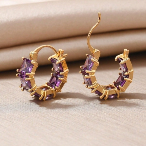 Huggie Hoops (Purple)