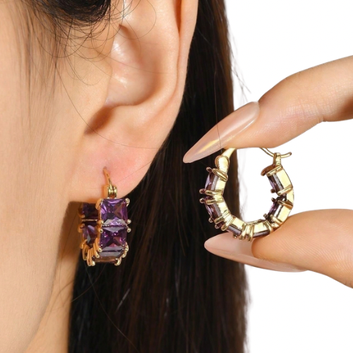 Huggie Hoops (Purple)